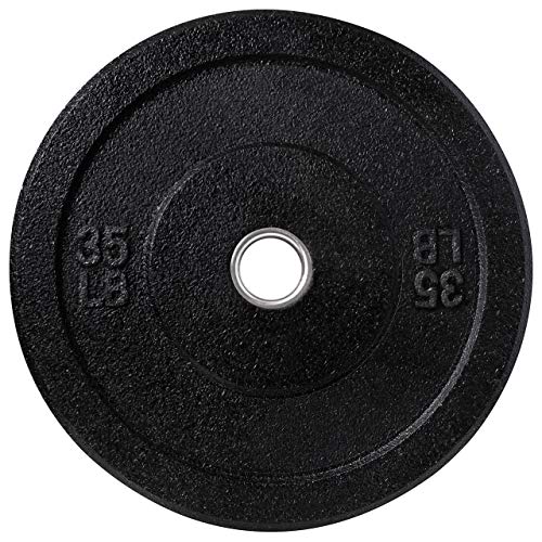 Zion Fitness Magma 2 Inch 35 Lb Crumb Bumper Plates Set Olympic Weight Plates Rubber Bumper Weight Plate Pair, Stainless Steel Inserts Strength Training Plates Weight Lifting Plates