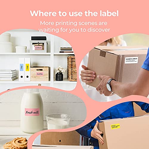 MUNBYN Label Printer, Thermal Printer for Barcodes-Labels Labeling with MUNBYN External Rolls Label Holder, 2 in 1 Fan-Fold Stack Paper Holder for Desktop Thermal Label Printer