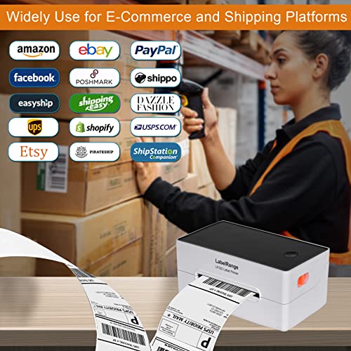 LabelRange LP320 Label Printer – High Speed 4x6 Shipping Label Printer, Windows, Mac and Linux Compatible, Direct Thermal Printer Supports Shipping Labels, Barcode Labels, Household Labels and More