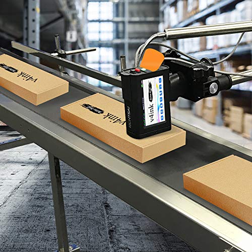 Portable Handheld Printer Labeler v4ink BT-HH6105B3 with 4.3 Inch HD LED Touch Screen Bottle Wood Printer use for QR-Code Barcode Production Date DIY Logo Print on Card Bag Box Labeler