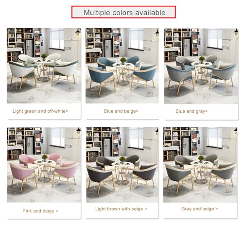 YUZES Office Reception Room Club Table and Chair Set - Light Color