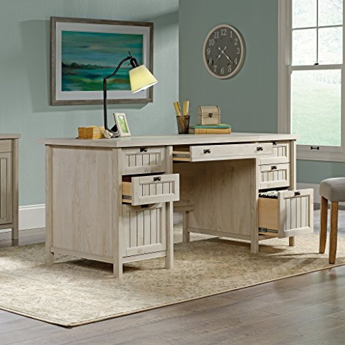Sauder 419954 Costa Executive Desk, Chalked Chestnut Finish