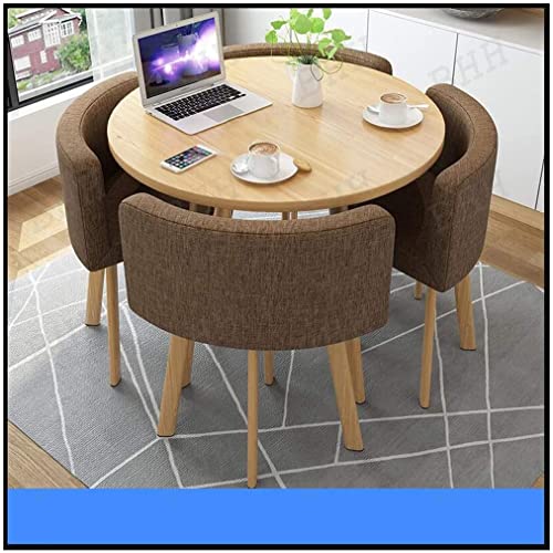 WFYW Small Dining Table Set with Chairs - Brown