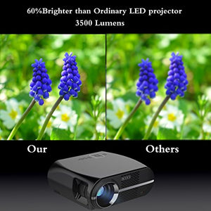 GP100 Video Projector,MTFY 3500 Lumens Portable LCD 1080P HD LED Projector,Home Theater Projector for Movie,TV,Photos,Games,DVD,PC,Laptop Support HDMI,USB,VGA,AV