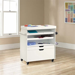 Pemberly Row Craft Cart in Soft White