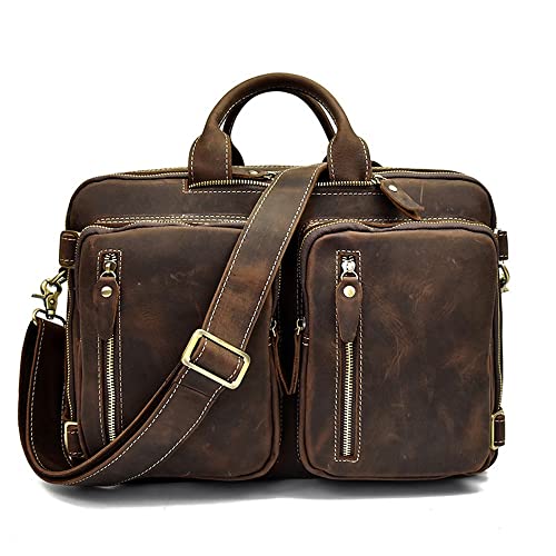JJWC 1pcs Men's Briefcase Multifunctional Handbag Shoulder Bag Work Commuter Computer Bag (Color : A, Size : 28 * 39 * 15cm)