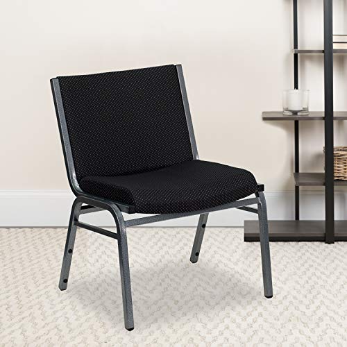 Flash Furniture 2 Pack HERCULES Series Big & Tall 1000 lb. Rated Black Fabric Stack Chair