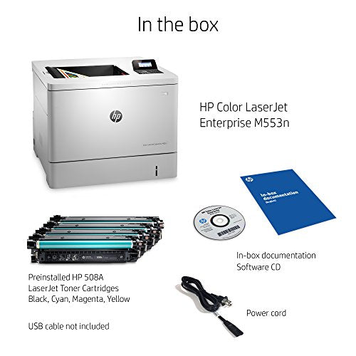 HP LaserJet Enterprise M553n Color Laser Printer with Built-in Ethernet (B5L24A)