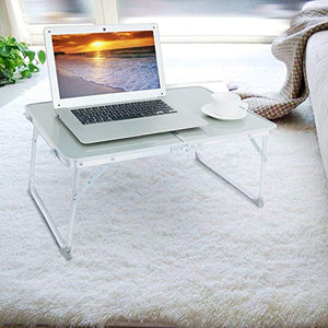 UsaliuA Foldable Portable Multifunction Laptop Desk , Aluminum Alloy Laptop Desk Dorm Artifact Folding Table Lazy Office Bed Desk 60x 40 X28cm Silver
