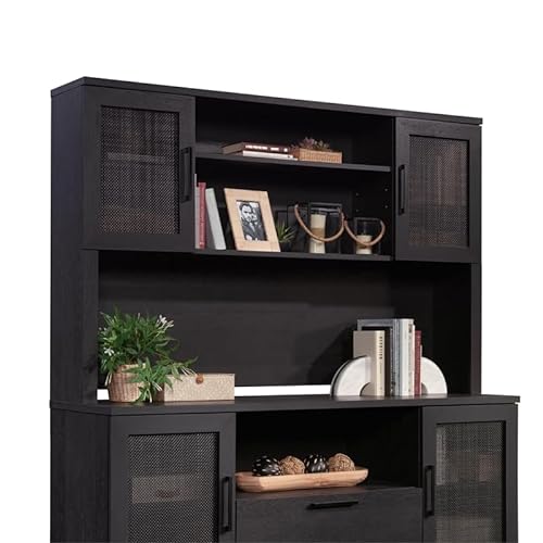 Sauder Tiffin Line Large Hutch in Raven Oak Finish