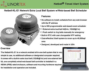 Netbell Network Automatic All-in-One Extra Loud Break Bell System with External Bell