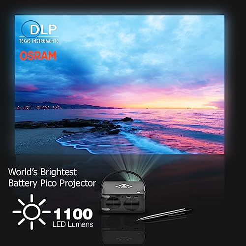 AAXA Technologies Ultimate P6 Smart Projector [6 Hr Battery, 1100 LED Lumens, 1080p, WiFi, BT Speaker]