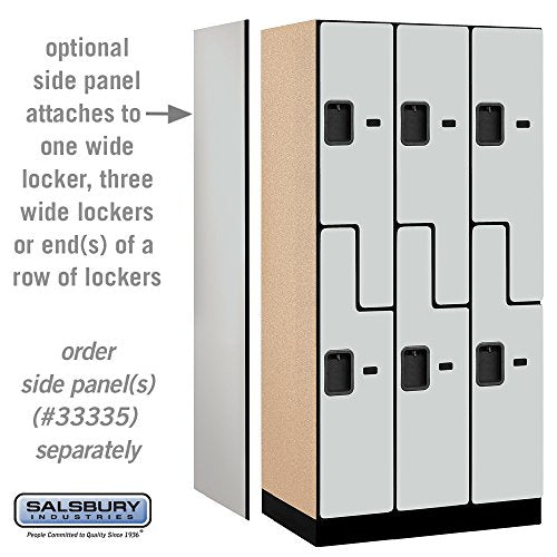 Salsbury Industries 2-Tier S-Style Designer Wood Locker - 6ft H x 21in D, Gray