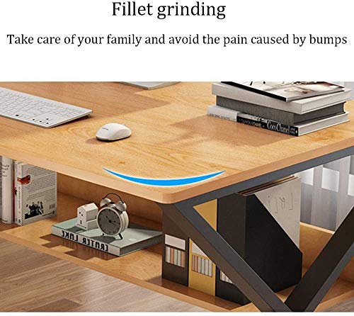 XUERUIGANG Computer Desk 39 inch, Writing Study Desk, Home Office Desk PC Workstation Modern Student Gaming Desk, Walnut Desk