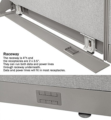 GOF Freestanding L Shaped Office Partition - Large Fabric Room Divider Panel, 36" D x 66" W x 72" H