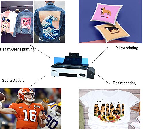 DTF Transfer Printer A3 L1800 T Shirt Printer for All Kinds of Fabrics, Leather, Bags, Toys, Swimwear, Handicrafts, T Shirt, Pillow, Bags, Denim Other Industries.(DTF Printer + Oven+500ml Ink)