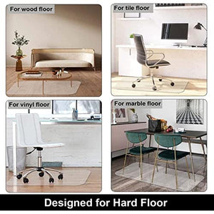 HOBBOY Hard-Floor Chair Mat Protector - PVC Clear Office Mat - Transparent Rectangle Floor Mat - 1.5mm Thickness - Custom Sizes