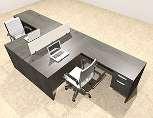 Two Person Modern Divider Office Workstation Desk Set, OT-SUL-FP58