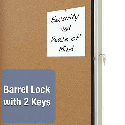 Quartet Enclosed Cork Bulletin Board, 30" x 27" or 6 Sheets, Swing Door, Aluminum Frame (EIHC2730)