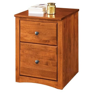 Coder Crossing Alder Wood Rolling File Cabinet in Warm Cherry - Made in USA