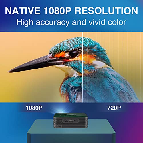 UVISION Native 1080P Projector (1920 x 1080p) Advanced Dustproof & Keystone Correction Design Extend Lifetime, Home & Office LCD Video Projector, Compatible: Fire TV Stick, Roku, Laptop, Tablets, PS5