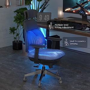 Backrobo Smart Ergonomic Home Office Chair with Automatic Massage Lumbar Support, App-Controlled 3D Armrests, Adjustable Height