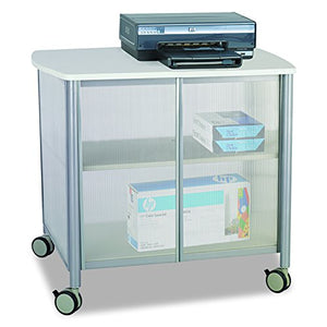 Safco Products Impromptu Mobile Print Stand with Doors 1859GR, Grey, 200 lbs. Capacity, Contemporary Design, Swivel Wheels