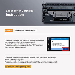 ZIPRINT (with Chip) Remanufactured Toner Cartridge Replacement for HP 58X CF258X 58A CF258A for HP Pro M404dn M404dw M404n M404 MFP M428fdn M428fdw Printer High Yield (Black, 2-Pack)