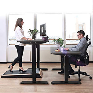 Furmax Electric Adjustable Height Desk Office Computer Sit Stand Home Workstation T-Shaped Metal Frame with 44 x 24 Inches Wood Tabletop (Black)