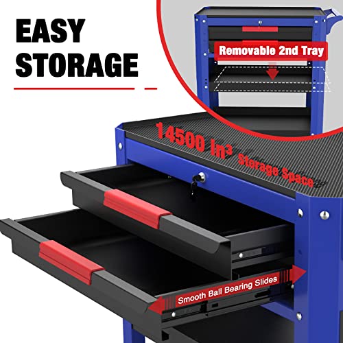 WORKPRO 28” Rolling Tool Cart with 2 Drawers, Heavy Duty Industrial Storage Organizer