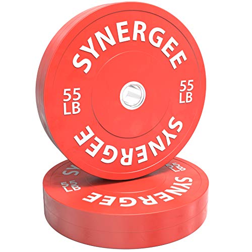 Synergee Color Bumper Plates Weight Plates Strength Conditioning Workouts Weightlifting 55lbs Pair