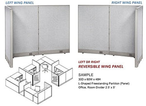 GOF Freestanding L Shaped Office Partition - Large Fabric Room Divider Panel, 84"D x 84"W x 48"H