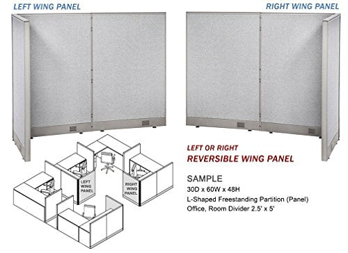 GOF Freestanding L Shaped Office Partition - Large Fabric Room Divider Panel