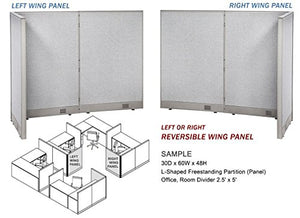 GOF Freestanding L Shaped Office Partition, Large Fabric Room Divider Panel, 48"D x 96"W x 72"H