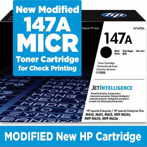 CPS W1470A MICR Toner for HP Laserjet M610n, M610dn, M611n, M611dn, M612dnPrinters - 147A MICR