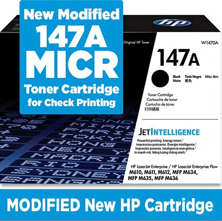 CPS W1470A MICR Toner for HP Laserjet M610n, M610dn, M611n, M611dn, M612dnPrinters - 147A MICR