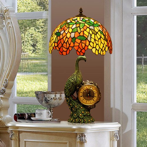 Tiffany Europaische retro style hand-painted stained glass table lamp