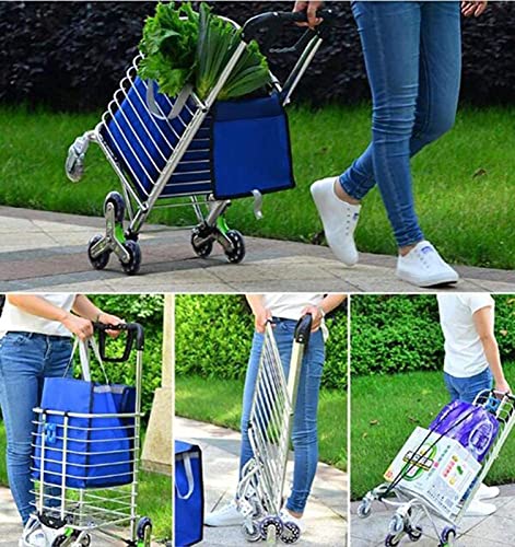 TOYOCC Folding Shopping Cart with Swivel Wheels and Removable Canvas Bag