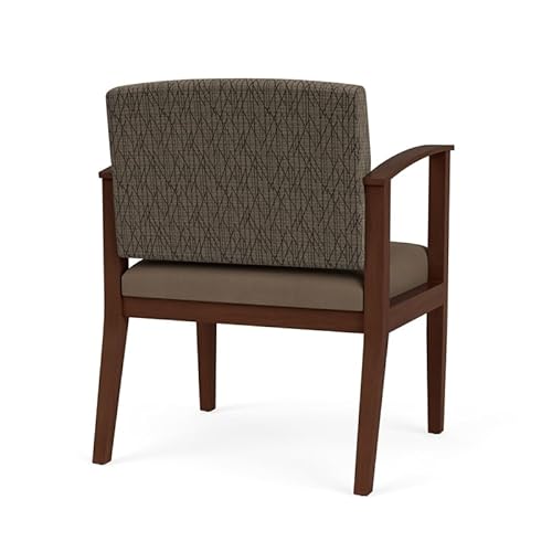 Lesro Amherst Wood Reception Wide Guest Chair in Walnut/Adler & Castillo Brown