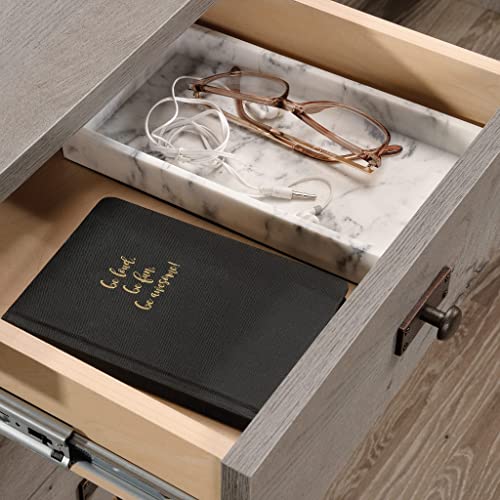 Sauder Cottage Road L-Desk, Mystic Oak Finish, L: 65.12" x W: 58.66" x H: 29.76