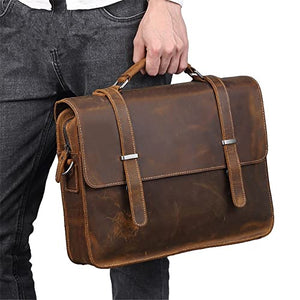 WFJDC Retro Men's Handbag Men's Bag Briefcase Casual Fashion Business Horizontal Shoulder Computer Bag (Color : B, Size : 38 * 28 * 8cm)