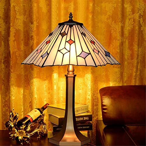 Tiffany Style Desk Lamps, European Retro Bedroom Bedside Desk Lamps Living Room Decoration Light for Bedroom Study Reading Office