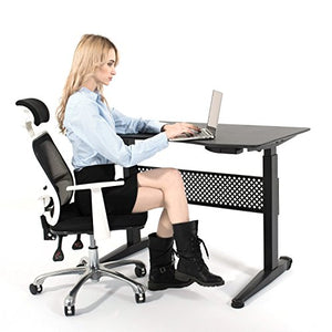 ApexDesk 47x27" Movable Sit/Standing Desk, Pneumatic Height Adjustable from 29" to 48" (47x27" Black Top, Black Frame)