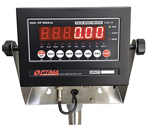 100 LBS x 0.02 LBS Optima Scale OP-915 NTEP IP 65 Mild Steel Bench Scale 12" x 12" Platform NEW !!!