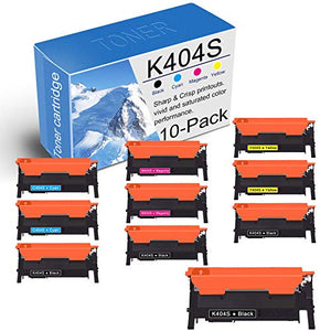 Compatible Toner Cartridge Replacement for Samsung 404s CLT-K404S C404S M404S Y404S Toner,for Xpress C430W C430 C480FN C480FW C480 C43x Series C48x Series Printer (10 Pack:4BK+2C+2M+2Y)
