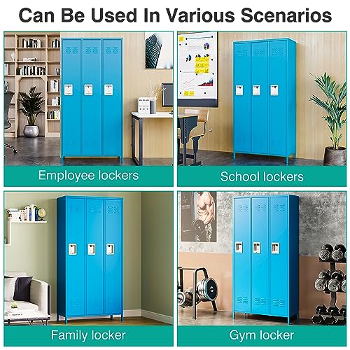SISESOL Metal Lockers for Employees - Large Steel Storage Cabinet