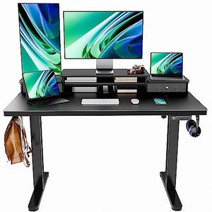 Marsail Electric Standing Desk with Drawers, 48 Inch Adjustable Height - Ergonomic Sit Stand Desk for Office