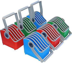 LocknCharge Small 5-Slot Plastic Device, Basket, Blue/Green/Red (Pack of 6) (10018)