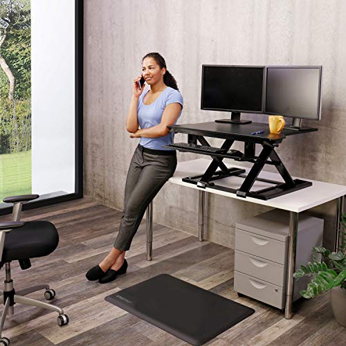 Ergotron WorkFit-TX Standing Desk Converter, Dual Monitor Sit Stand Riser - 32 Inch, Black