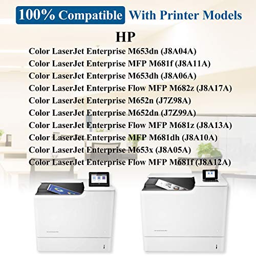 3-Pack Black 655A | CF450A Compatible Toner Cartridge Replacement for HP Color Enterprise M653x M682z M681dh M652n M681dh M681f M652dn M653dh M681z M653dn Printer, Toner Cartridge.